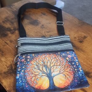 Red Hippie Bag- Fashionable Tree Of Life pattern Cross Body Bag,Unisex Reuseable